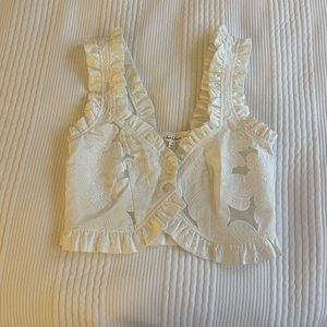 for love and lemons white floral top